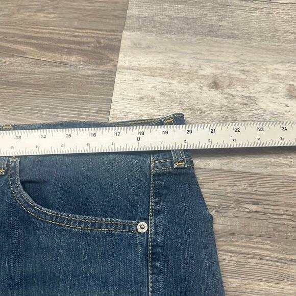 Levis 505 Dark Wash Faded Blue Mens 40x28 Regular Straight Stretch Jeans Red Tab - Picture 7 of 12